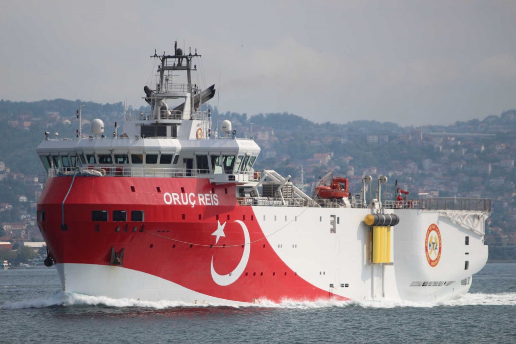 FILE PHOTO: Turkish seismic research vessel Oruc Reis sails in the Bosphorus in Istanbul