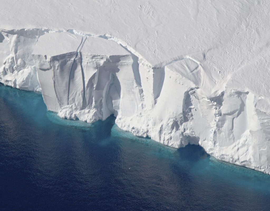 This 2016 photo provided by NASA shows the Getz Ice Shelf from 2016’s Operation Icebridge in Antarctica. According to a new study published Monday, Jan. 14, 2019, in Proceedings of the National Academy of Sciences, Antarctica is melting more than six times faster than it did in the 1980s. (Jeremy Harbeck/NASA via AP)