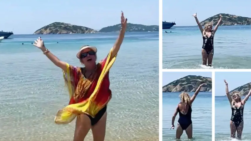 Γκόλντι Χόουν: Τρελαμένη με τη Σκιάθο, χορεύει στην παραλία - LIFESTYLE