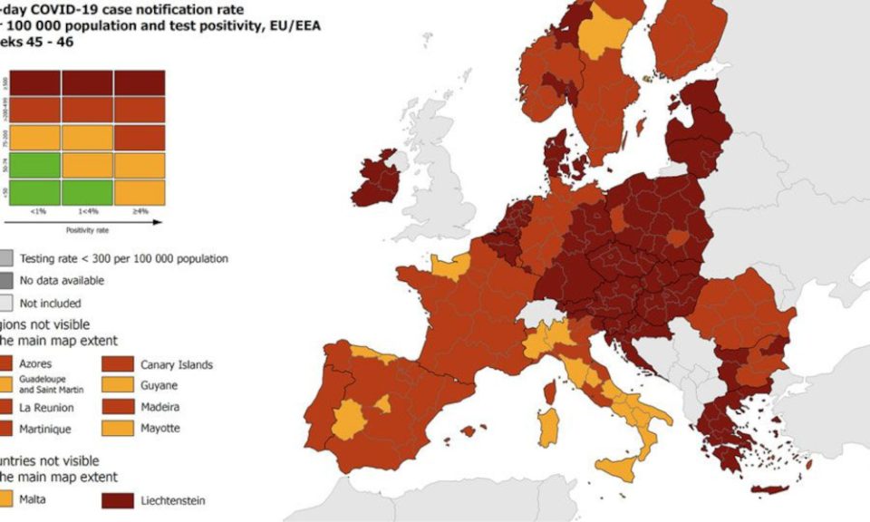 Κορονοϊός – Τρόμος από τον χάρτη του ECDC: Στο κόκκινο και βαθύ κόκκινο πλέον όλη σχεδόν η ΕΕ – Που βρίσκεται η Ελλάδα - ΥΓΕΙΑ