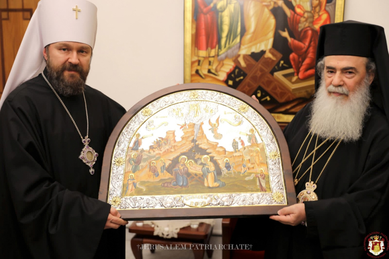 Συνάντηση Πατριάρχη Ιεροσολύμων με τον Μητροπολίτη Βολοκολάμσκ - ΠΑΤΡΙΑΡΧΕΙΟ ΙΕΡΟΣΟΛΥΜΩΝ