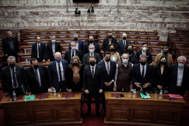 Η πρώτη συνεδρίαση Κοινοβουλευτικής ομάδας  του ΚΙΝΑΛ στην αίθουσα της Γερουσίας στη Βουλή , Αθήνα 14 Δεκεμβρίου 2021