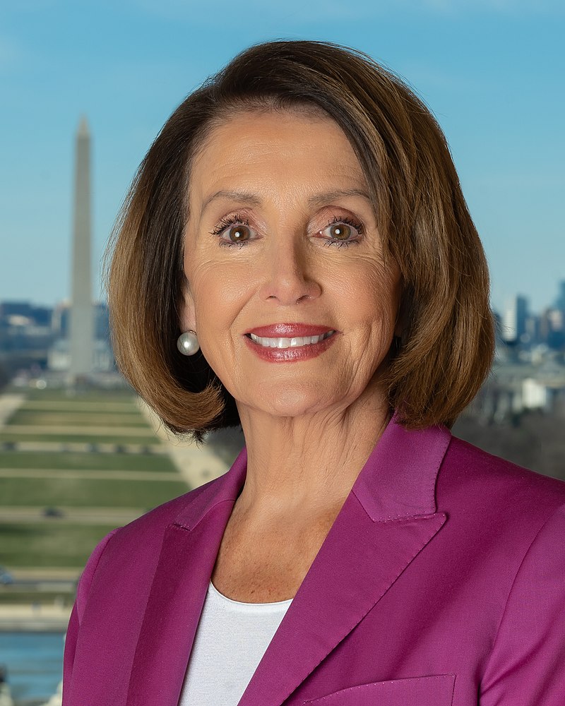 Official portrait of Speaker of the House Nancy Pelosi, photographed January 11, 2019 in the Office of the Speaker in the United States Capitol.