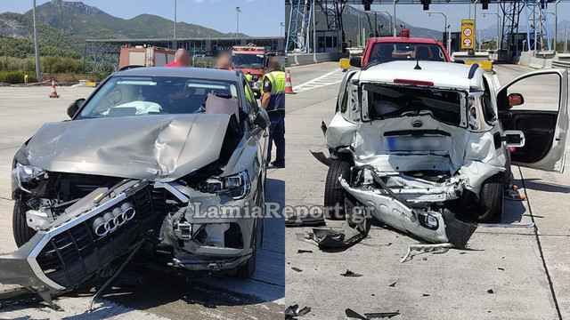 Φθιώτιδα:-Αυτοκίνητο-«καρφώθηκε»-σε-σταματημένο-αυτοκίνητο-ΙΧ-στα-διόδια-της-Τραγάνας