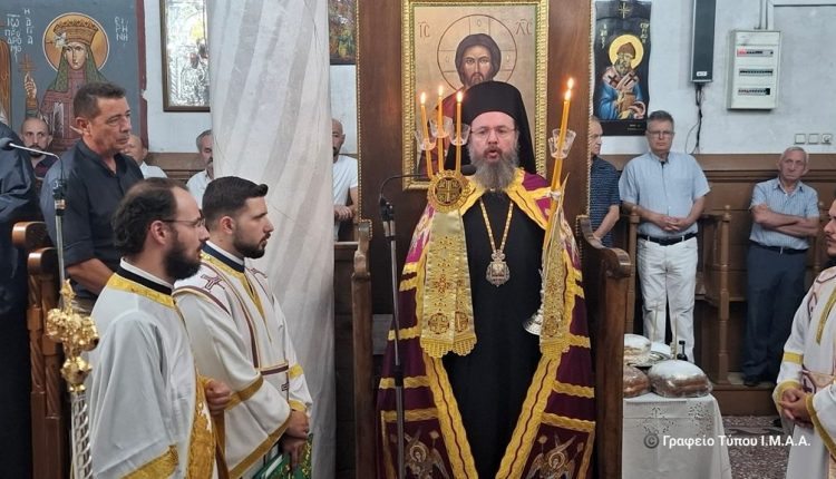 Ο-Αιτωλίας-και-Ακαρνανίας-Δαμασκηνός-στον-πανηγυρίζοντα-ΙΝ.-Μεταμορφώσεως-του-Σωτήρος-στο-Τρίκλινο-Βάλτου