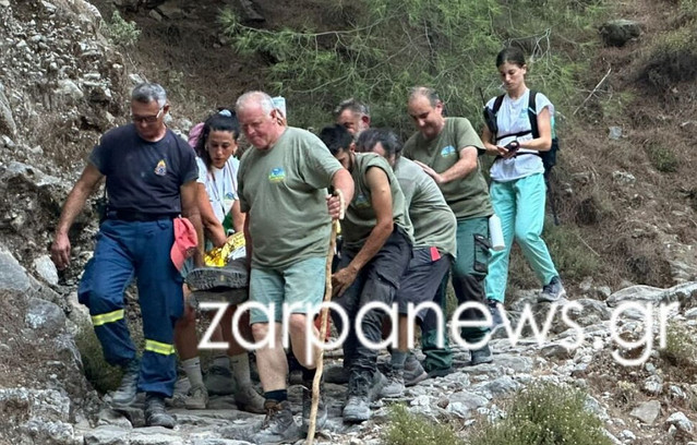 Κινηματογραφική-διάσωση-στο-Φαράγγι-της-Σαμαριάς:-Μετέφεραν-στα-χέρια-60χρονο-άντρα-για-3-χιλιόμετρα