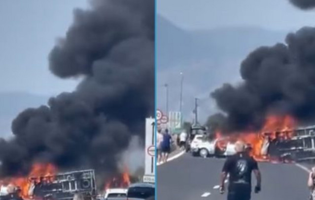 Σοκαριστικό-τροχαίο-με-τρεις-νεκρούς-στην-Εγνατία-Οδό-–-Φορτηγό-συγκρούστηκε-με-οχήματα,-ξέσπασε-φωτιά-και-απανθρακώθηκαν