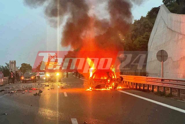 Τραγωδία-στην-Αχαΐα:-Απανθρακώθηκε-οδηγός-μετά-από-σύγκρουση-δύο-οχημάτων