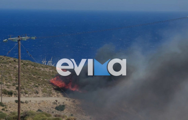 Φωτιά-στην-Κάρυστο-–-Σηκώθηκαν-2-αεροσκάφη-και-4-ελικόπτερα