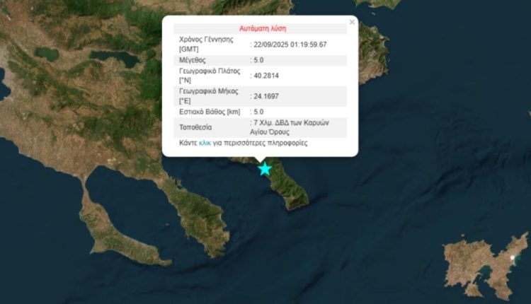 Σεισμός-5-Ρίχτερ-στο-Άγιο-Όρος