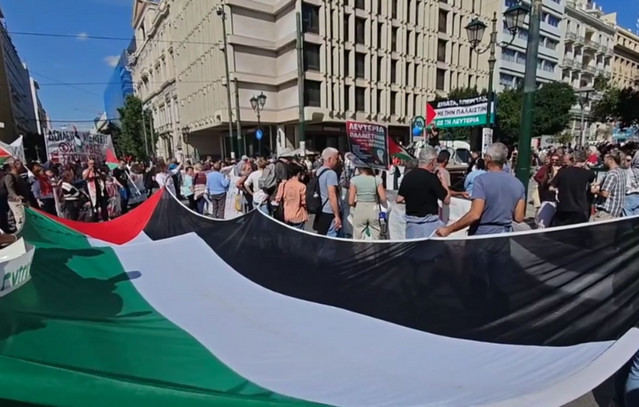 Πορεία-για-την-Παλαιστίνη-πραγματοποιήθηκε-στο-κέντρο-της-Αθήνας