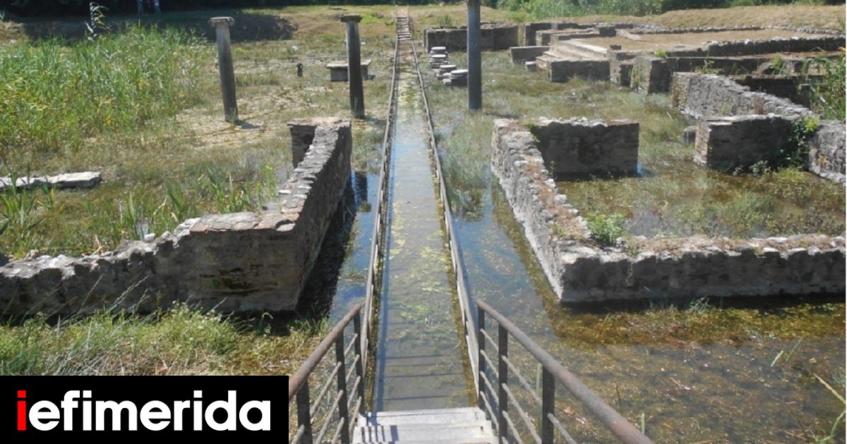 ΥΠΠΟ:-Τα-αντιπλημμυρικά-έργα-στον-αρχαιολογικό-χώρο-του-Δίου-με-νέα-μεταλλική-γέφυρα,-δείτε-εικόνες