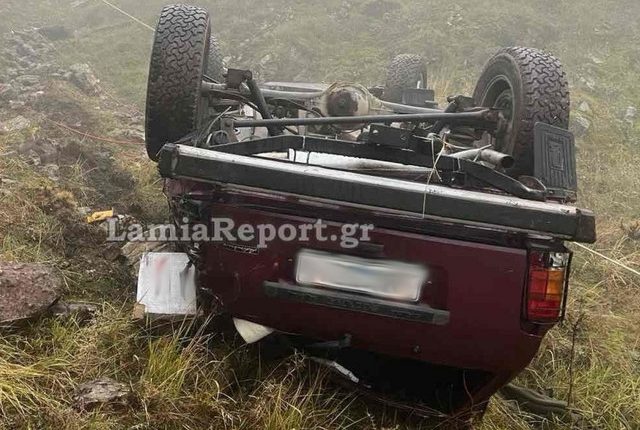 Αυτοκίνητο-έπεσε-σε-γκρεμό-στην-Ευρυτανία-–-Νεκρός-ο-ένας-από-τους-δύο-κυνηγούς