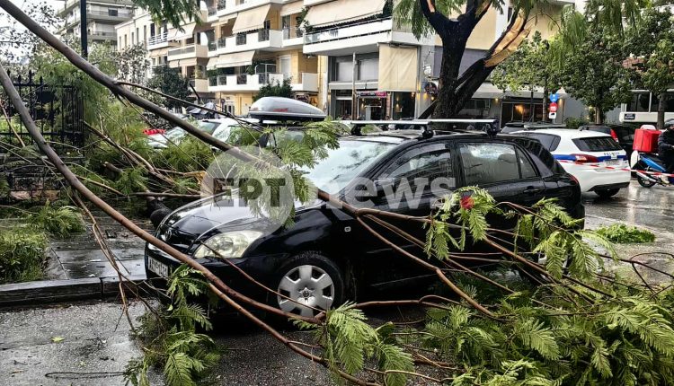 Πρωτοφανές-σκηνικό-με-ισχυρούς-ανέμους-στην-Πάτρα-–-Κλαδιά-δέντρων-σωριάστηκαν-μέσα-σε-λίγα-δευτερόλεπτα-πάνω-σε-αυτοκίνητα-–-ertnews.gr
