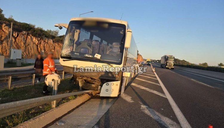 Εθνική-Οδός-Υλίκη:-Τροχαίο-με-λεωφορείο-τα-ξημερώματα