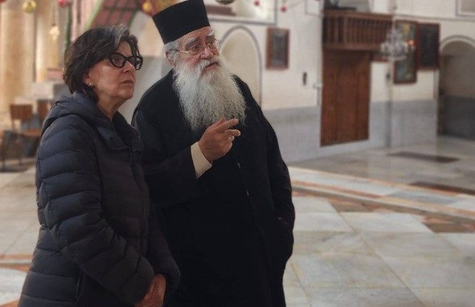 Επίσκεψη-της-πρώην-Υπουργού-Τουρισμού-της-Ιορδανίας-στη-Βασιλική-της-Γεννήσεως-στη-Βηθλέεμ