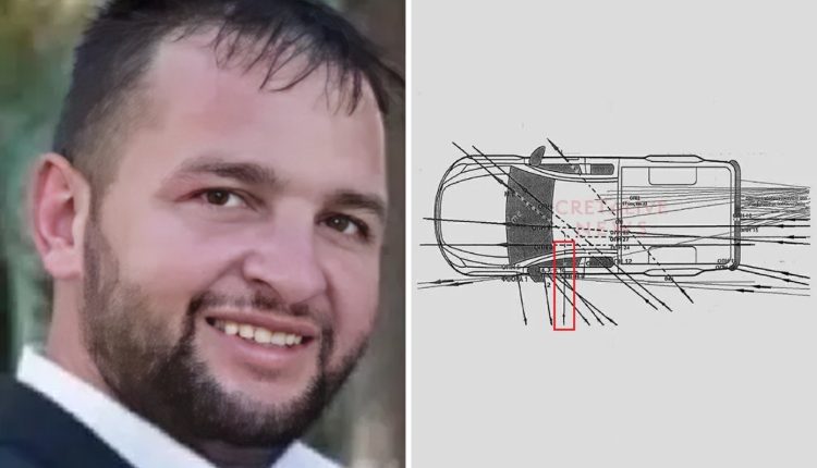 Μακελειό-στα-Βορίζια:-Η-αποτύπωση-στο-αυτοκίνητο-του-Φανούρη-Καργάκη-–-Από-τα-αριστερά-η-φονική-βολή