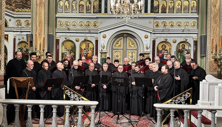 Η-Βυζαντινή-Χορωδία-Ιεράς-Μητροπόλεως-Μεσογαίας-και-Λαυρεωτικής,-στην-Ευαγγελίστρια-Πειραιώς