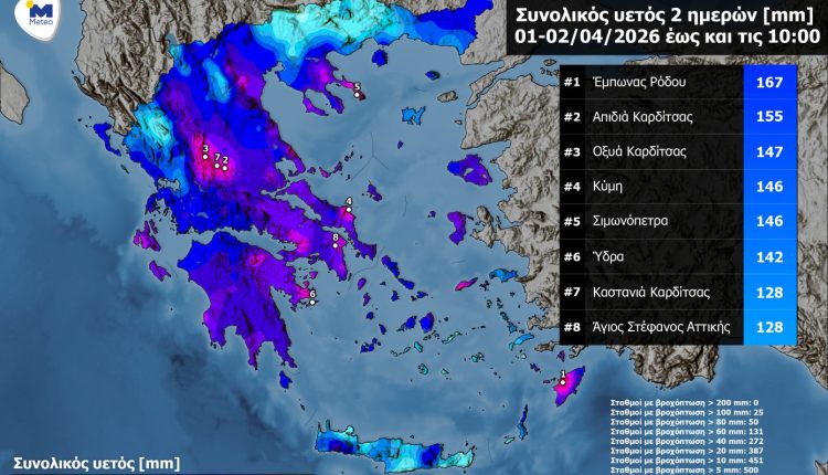 Κακοκαιρία-erminio:-Ποιες-περιοχές-«πνίγηκαν»-–-Ρεκόρ-βροχόπτωσης-στον-Έμπωνα-Ρόδου