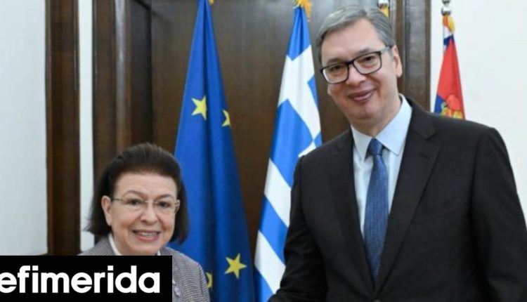 Στη-Σερβία-η-Λ-Μενδώνη-συναντήθηκε-με-Βούτσιτς-Επίσημη-τελετή-υποδοχής-επτά-εμβληματικών-κειμηλίων-του-Αγ.-Όρους