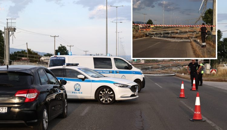 Λάρισα:-Κατέρρευσε-σιδερένια-γέφυρα-μετά-από-τροχαίο-–-Εξετάζεται-αν-τη-χτύπησε-φορτηγό