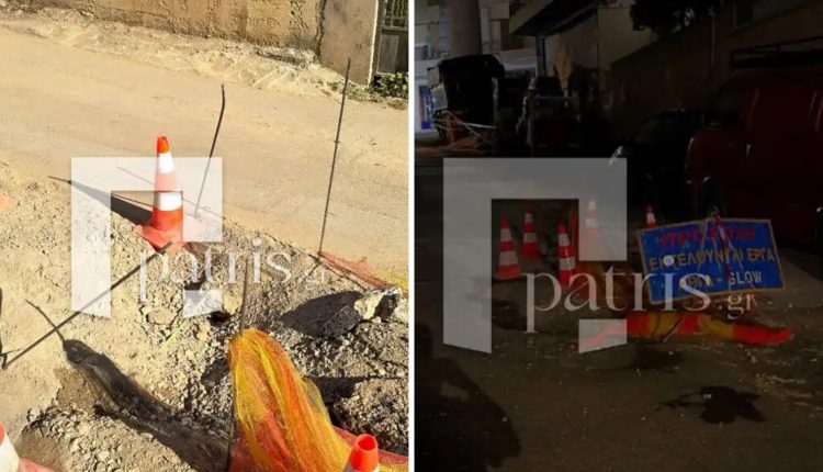 Βίντεο-από-Ηράκλειο:-Σοβαρό-τροχαίο-με-μηχανή-σε-σημείο-έργων-–-Οδηγός-έπεσε-σε-λακκούβα-και-τραυματίστηκε-βαριά