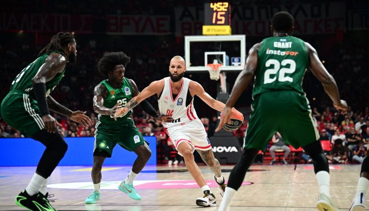 basket-league:-Τέλος-πρώτη-περιόδου-στο-ΣΕΦ,-Ολυμπιακός-Παναθηναϊκός-27-21