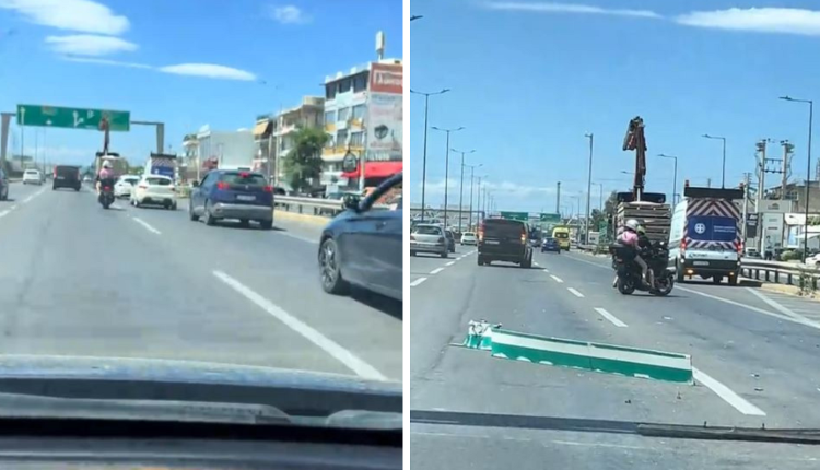 Κηφισός:-Γερανοφόρο-πήρε-παραμάζωμα-πινακίδα-–-Στο-τσακ-γλίτωσαν-επιβάτες-μηχανής