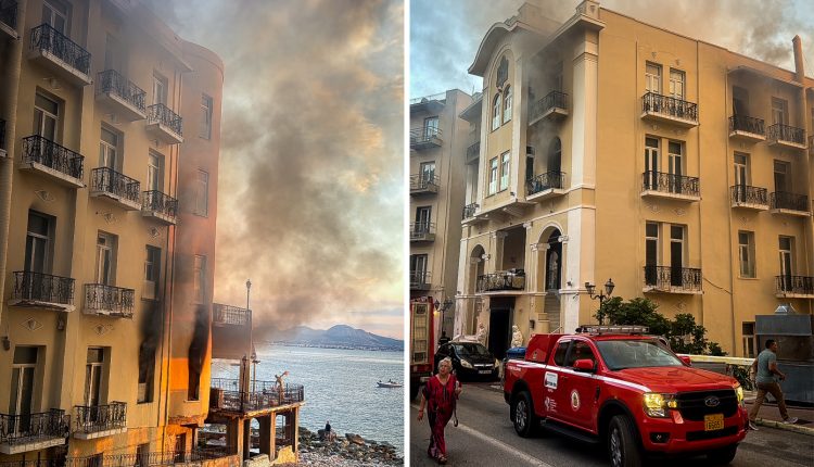 Υπό-έλεγχο-η-φωτιά-σε-εγκαταλελειμμένο-ξενοδοχείο-στο-Λουτράκι