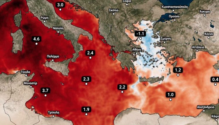 Την-ώρα-που-η-Μεσόγειος-«βράζει»-το-Αιγαίο-παραμένει-παγωμένο-–-Τι-δείχνουν-οι-μετρήσεις