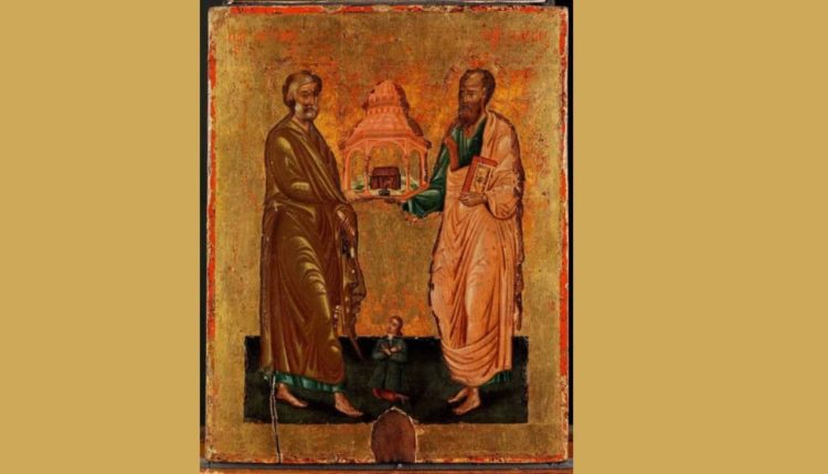 Οι-Άγιοι-Απόστολοι-Πέτρος-και-Παύλος-–-Εικόνα-του-18ου-αιώνα-από-το-Μουσείο-Βυζαντινού-Πολιτισμού-Θεσσαλονίκης