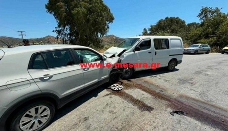 Μεσαρά:-Τροχαίο-με-δύο-τραυματίες-και-επιχείρηση-απεγκλωβισμού-–-Στο-ένα-όχημα-επέβαιναν-και-παιδιά