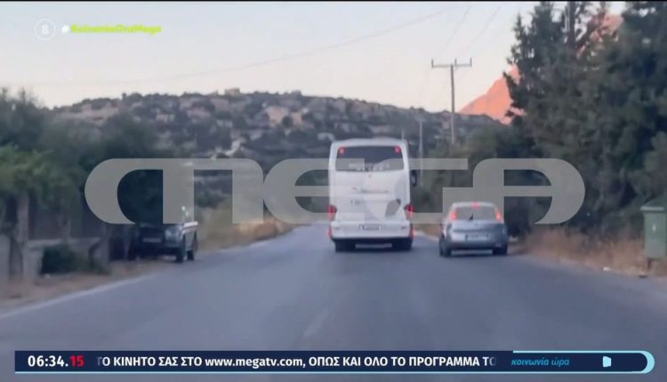 Βίντεο-–-ντοκουμέντο-από-τη-στιγμή-που-λεωφορείο-κάνει-προσπέραση-σε-ΙΧ.-στην-Κρήτη